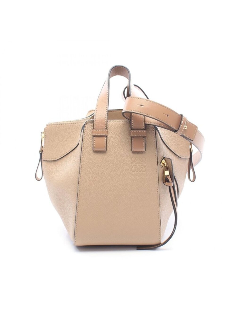 Loewe Handbag Hammock Bag Compact 2-Way Greige Leather